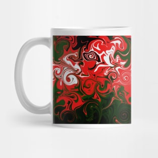 Green and Red Abstract Art Mug